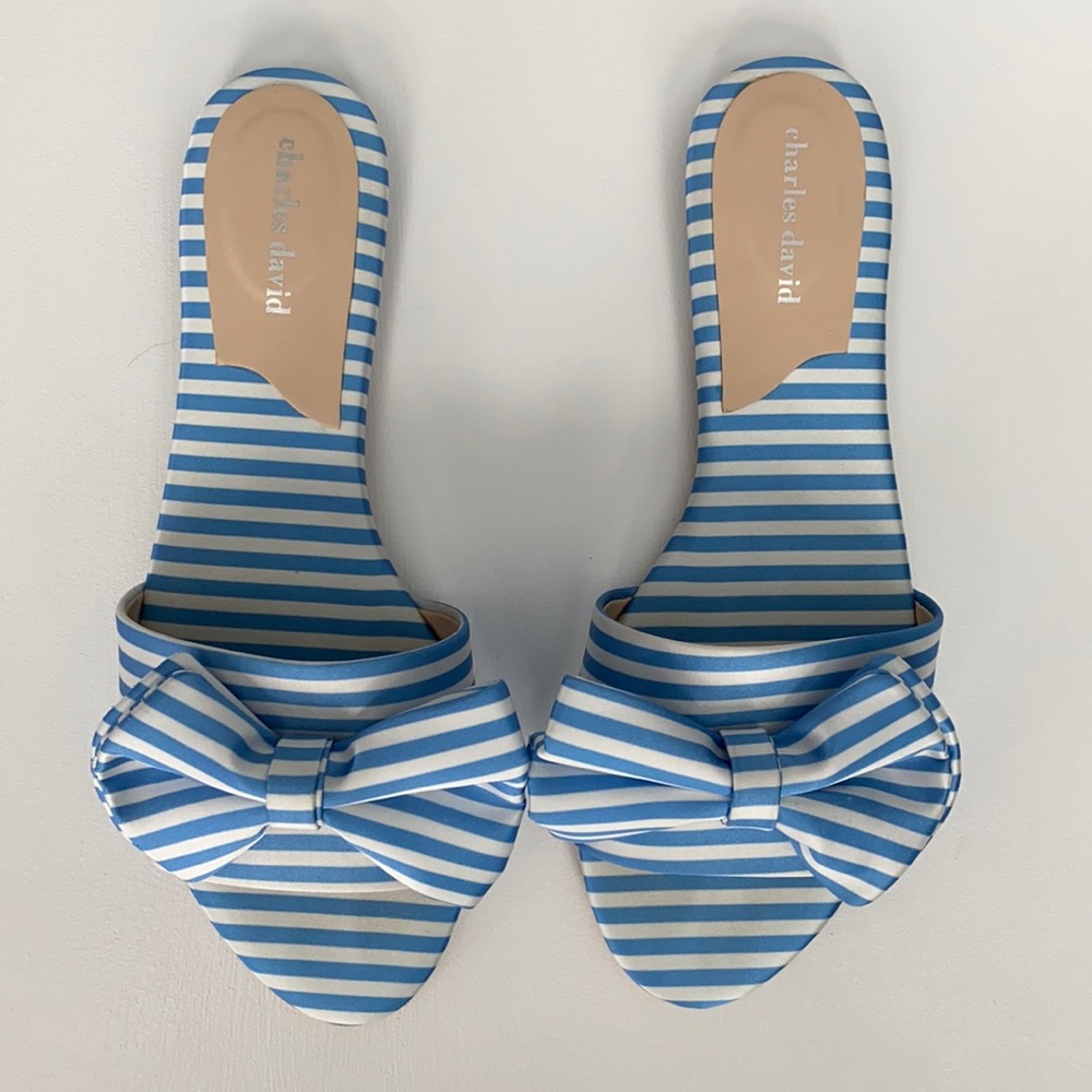 Charles David Satin Bow Slupper Slide
